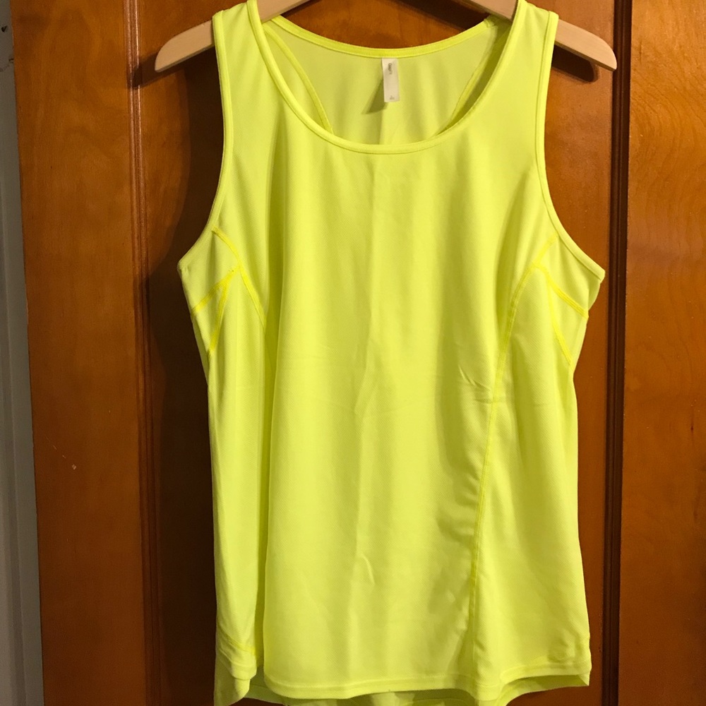 Bright yellow work out tank